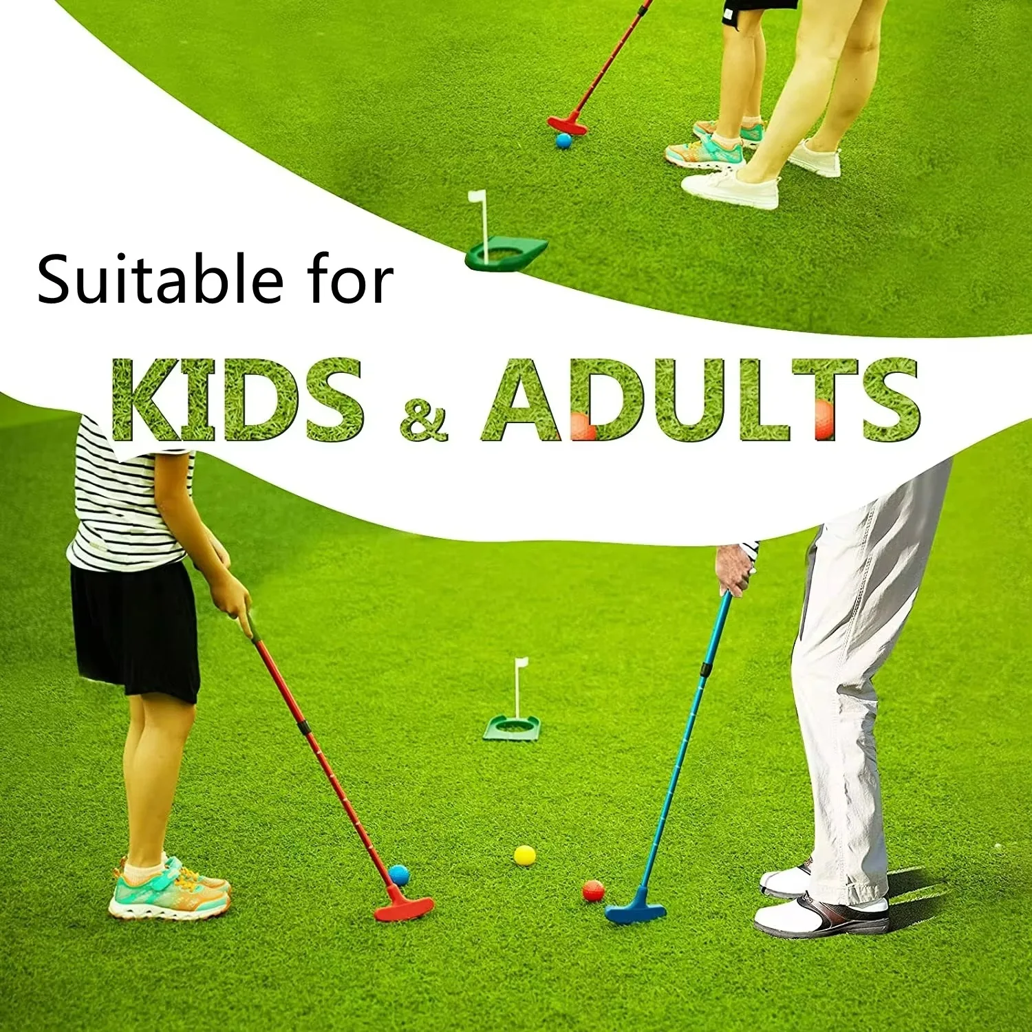 Premium Grip Adjustable Length Two Way Kids Putter Mini Golf Putter Both Left And Right Handed Mini Golf Club