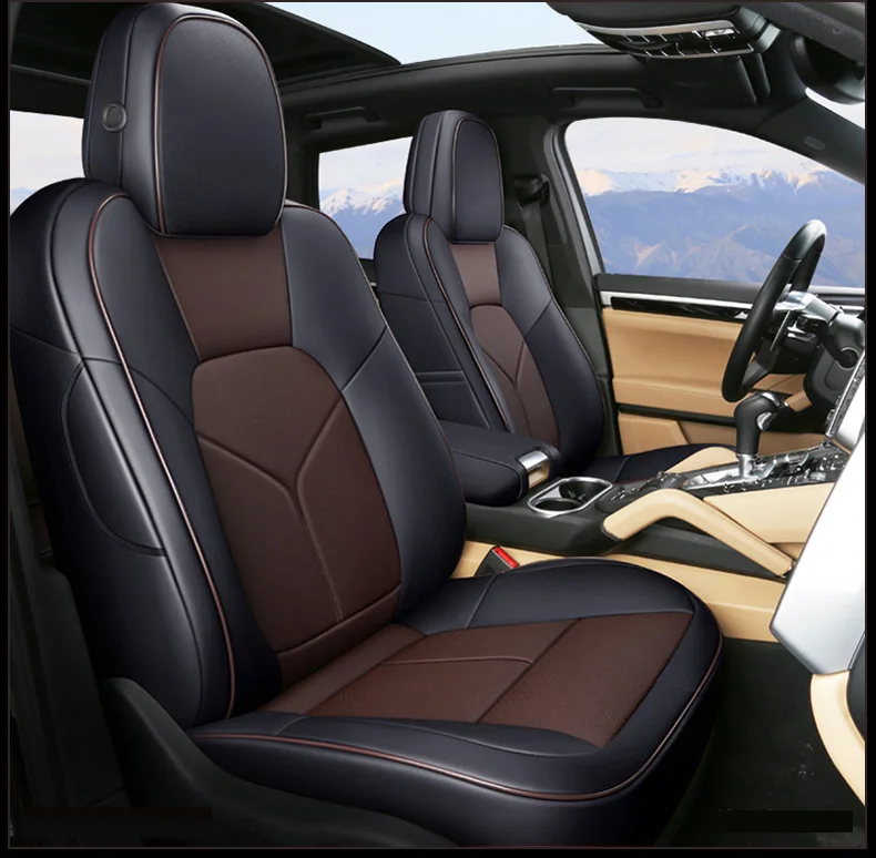 Pakistan leather pu without headrest in beige colour car seat cover cushion for toyota axio mercedes