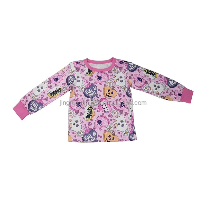 2024 Autumn Fall Kids Baby Lounge Clothing Sets Pajamas Halloween Printed Long Sleeve Tops & Pants 2-Piece Sets