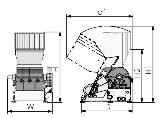 HUARE 600-1200F High Performance Large fluid bed dryer Plastic crusher / granulator