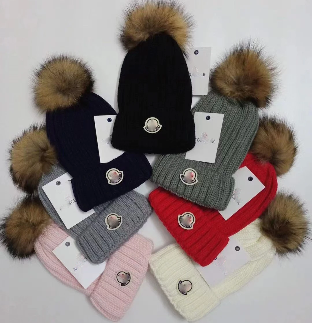 Newest Designer Unisex Winter Soft Warm Knitted Cap Stylish Thicken Pompom Beanie Hat