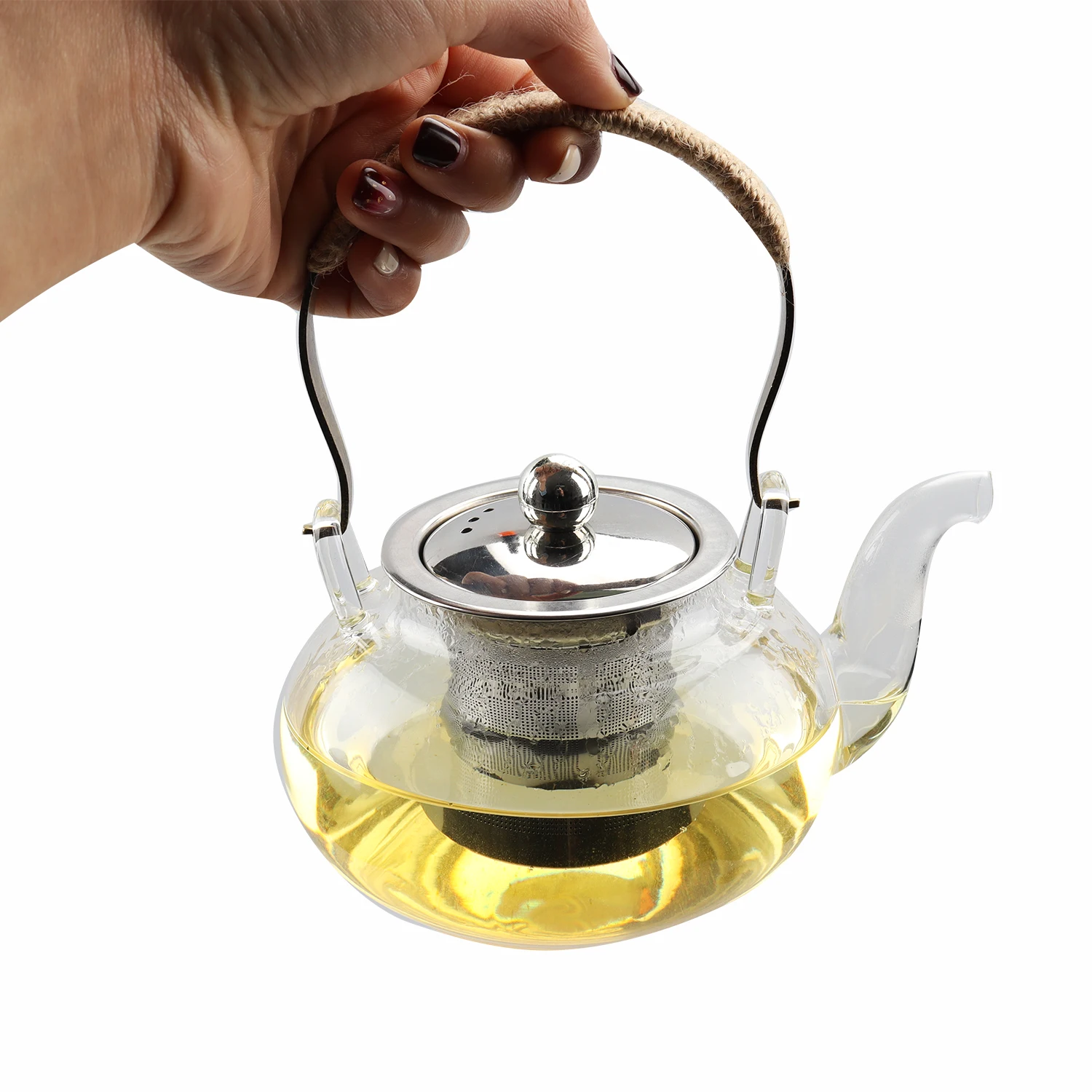 Hot Sales Food Grade  Clear Borosilicate Small Heat Resistant Glass Teapot With Tea Strainer  heat resistant pyrex glass teapot