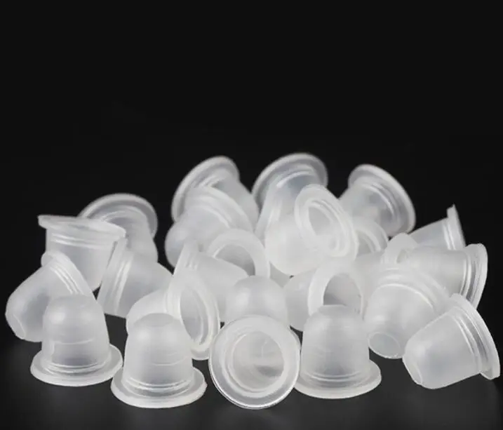 100pcs Silicone Ink Caps Disposable Ink Cups Permanent Eyelash Makeup Eyebrow Tattooing Pigment Container Kits Supplies