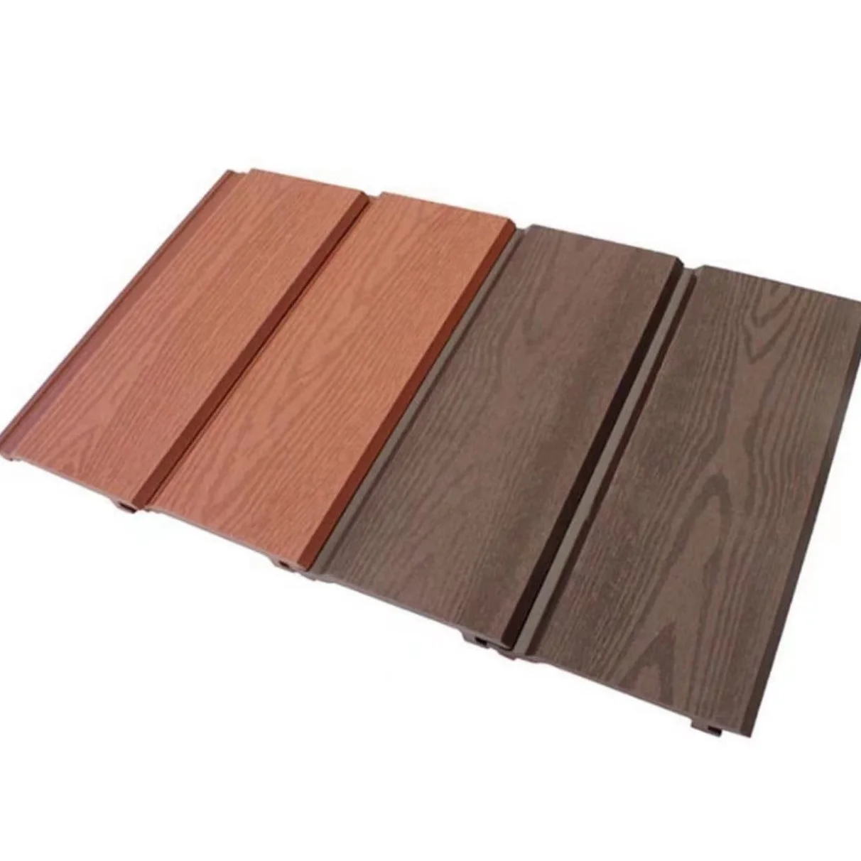 external wood plastic composite wall siding easy installation 3d embossed wpc slatted cladding panel for house building
