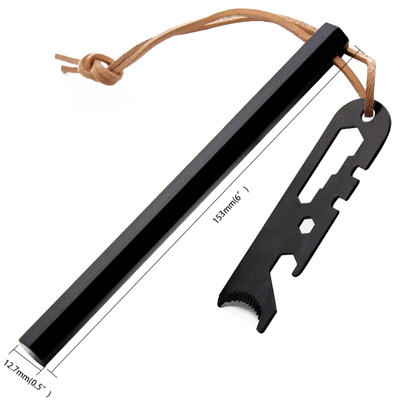 10inch Outdoor Camping Survival Magnesium Hexagon Ferrocerium Rod Ferro Flint and Steel Firestarter