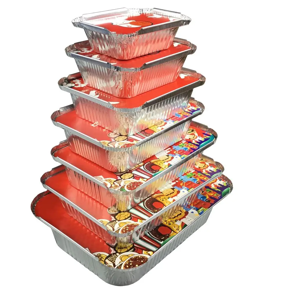 wholesale disposable lobster grilled fish takeaway box Insulated aluminium foil container rectangle