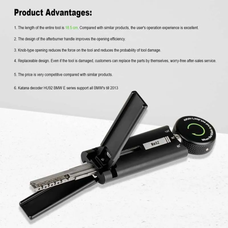 Newest 2023 Vapon- Katana Decoder HU92 HU 92 For BMW Auto Pick and Decoder Lockpick Tool Locksmith Tool