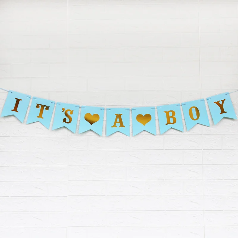 Its a Girl Boy Baby Shower Paper Banner Party Decoration