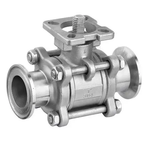 304 stainless steel High platform Fast installation 3pc  ball valve DN15 DN20 pneumatic 3 way ball valve panel