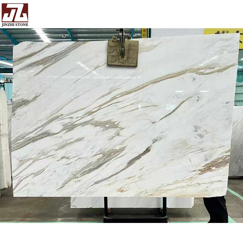 High-end  Calacatta Gold marble Luxury Stone Slab Kitchen Countertops Island Floor Interior Decoration