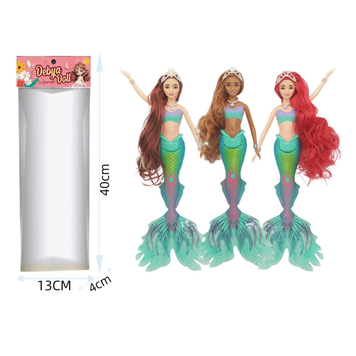 fashion 11.5 inch solid vinyl alive joint doll with light music  brown skin mermaid doll for girls