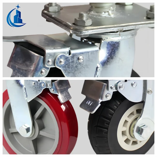Heavy Duty Scaffolding Caster Wheel with Brake Adjustable Scaffolding Installation Wheel