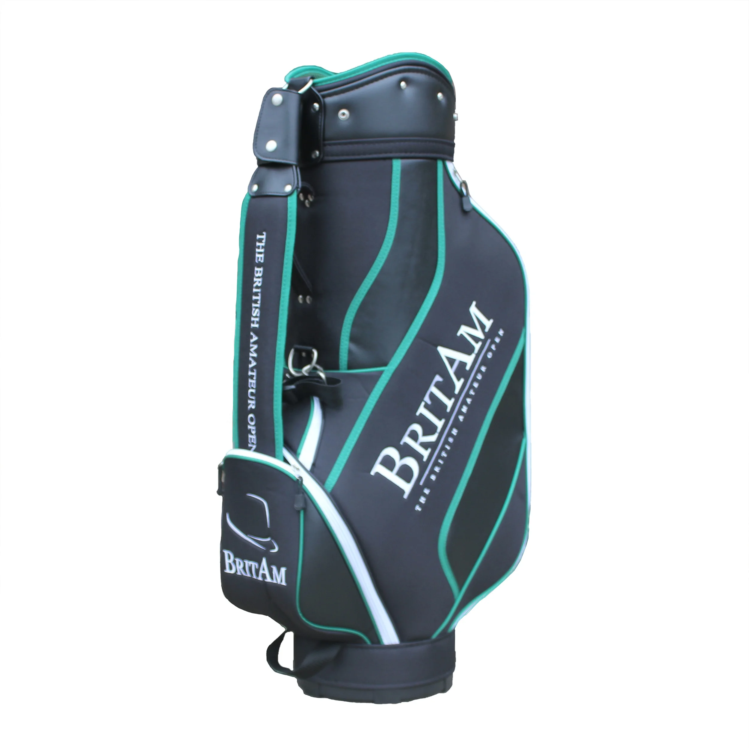 
Stock golf bags PU Leather Luxury Golf Cart Bag With Zipper Off Panel Enable to Customized Name 