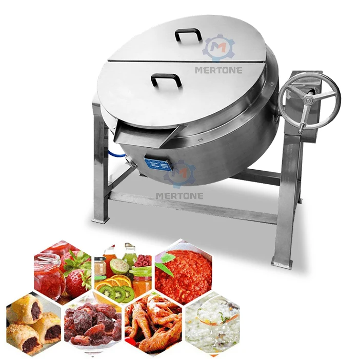 Jacketed Vessel Commercial Industrial Heating Pot With Stirrer Steam Cooking Kettle With Agitator