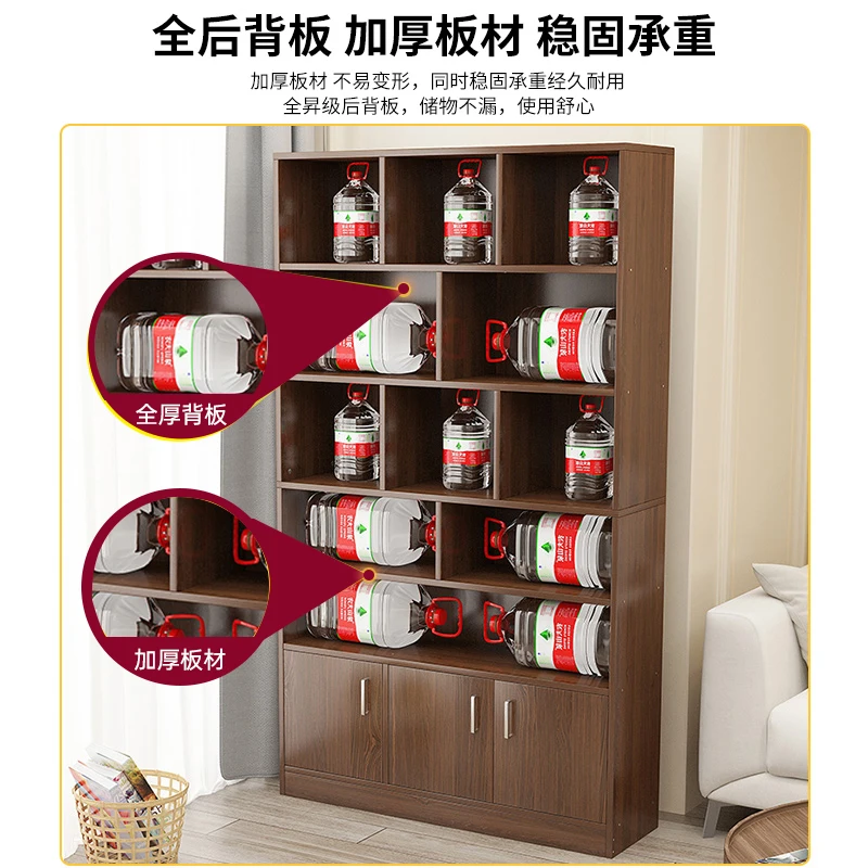 Floor mounted household simple shelves, multi-layer library steel and wood living room display storage shelves