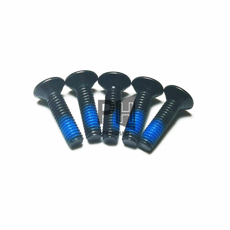 High-Strength Grade 8.8 Steel Countersunk Hex Socket Nylock Screw with Black Coating Partial Thread Anti-Loose Nylock Screw