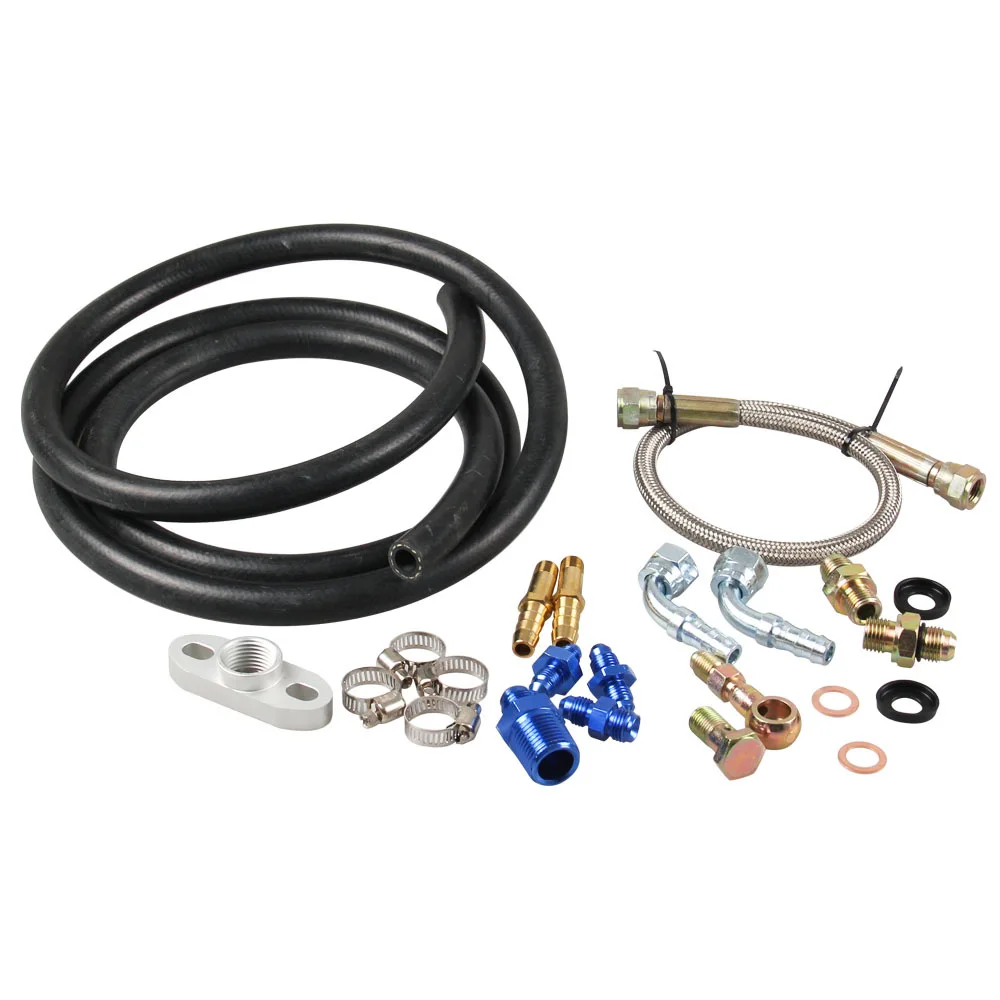 Oil and water Feed Line Drain Fitting Flange Kit on the Turbocharger T25 T28 T25/T28 G28 GT25 GT28 Series