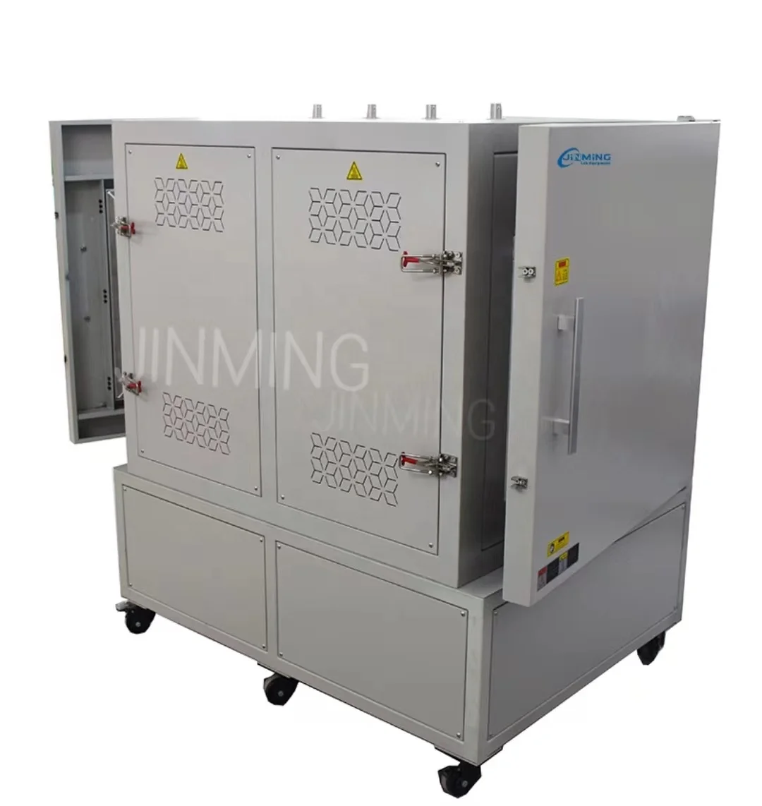 Double doors 1200C 1400C 1600C PID controlling ceramic sintering electric muffle furnace