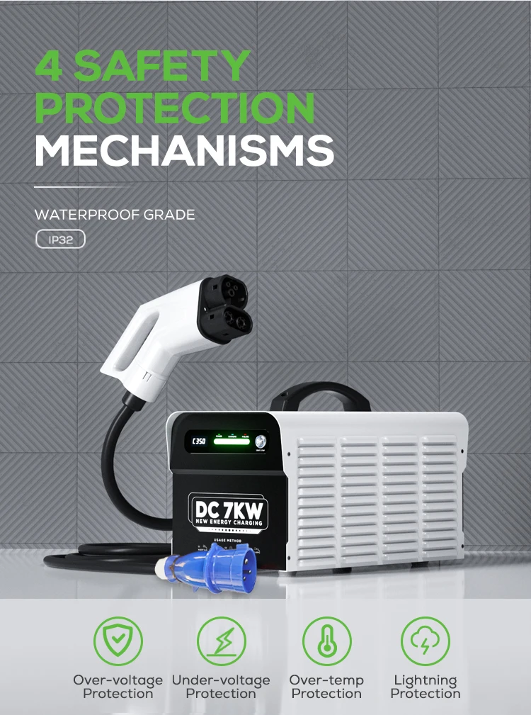 Portable Dc Fast Charger For Electrical Car Dc Ev Charger Ccs Type 2 7Kw Dc Fast Charging Station