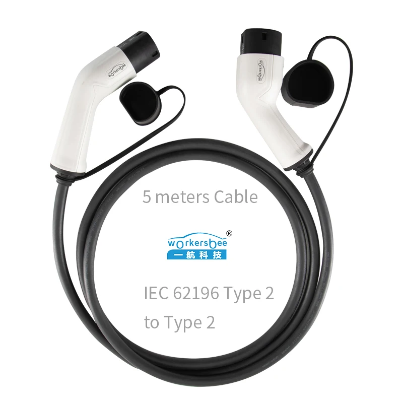 Кабель для электромобилей 32A 480V уровень 3 быстрый зарядный кабель для автомобиля тип 2 для типа 2 5 метров зарядный кабель для электромобилей