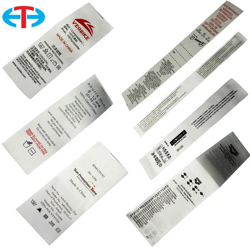 washing standard flexo printing clothing collar label handbag side label marking ribbon three-color composition label