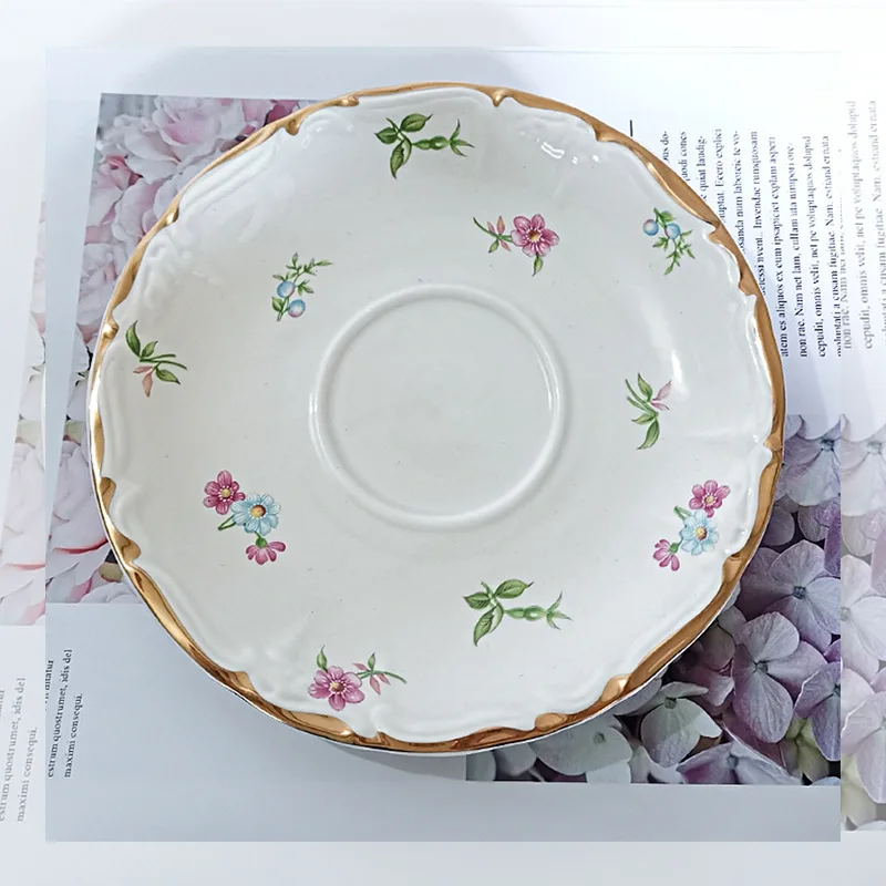  Английская чашка для послеобеденного чая и блюдце керамическая кофейная с цветочным узором