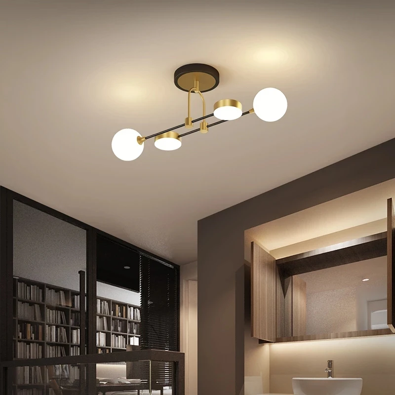Modern Led Chandelier Suitable For Living Room Dining Room Kitchen Bedroom Golden Black Frame Ceiling And Indoor Lighting