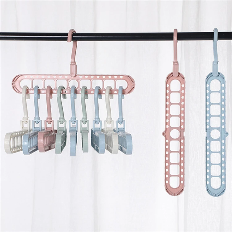 9 Holes Multi-fuction Colour Clothing Storage  Hanger
