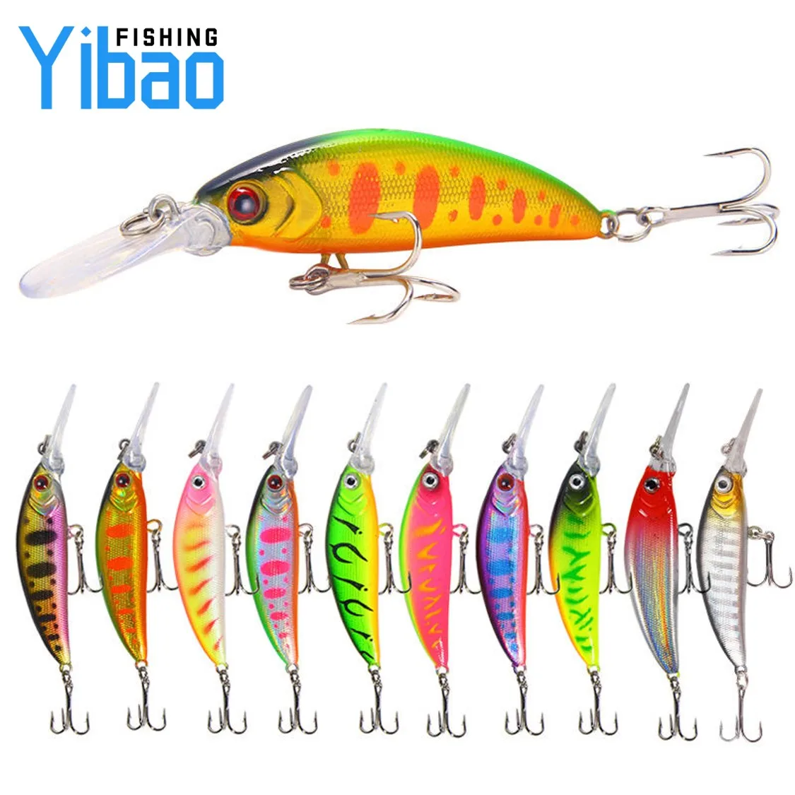 YIBAO 70mm 5.7g  Sinking fishing lures Artificial Hard Bait Wobblers with Treble Hook Fishing Lures Deep Sea  Minnow Lures