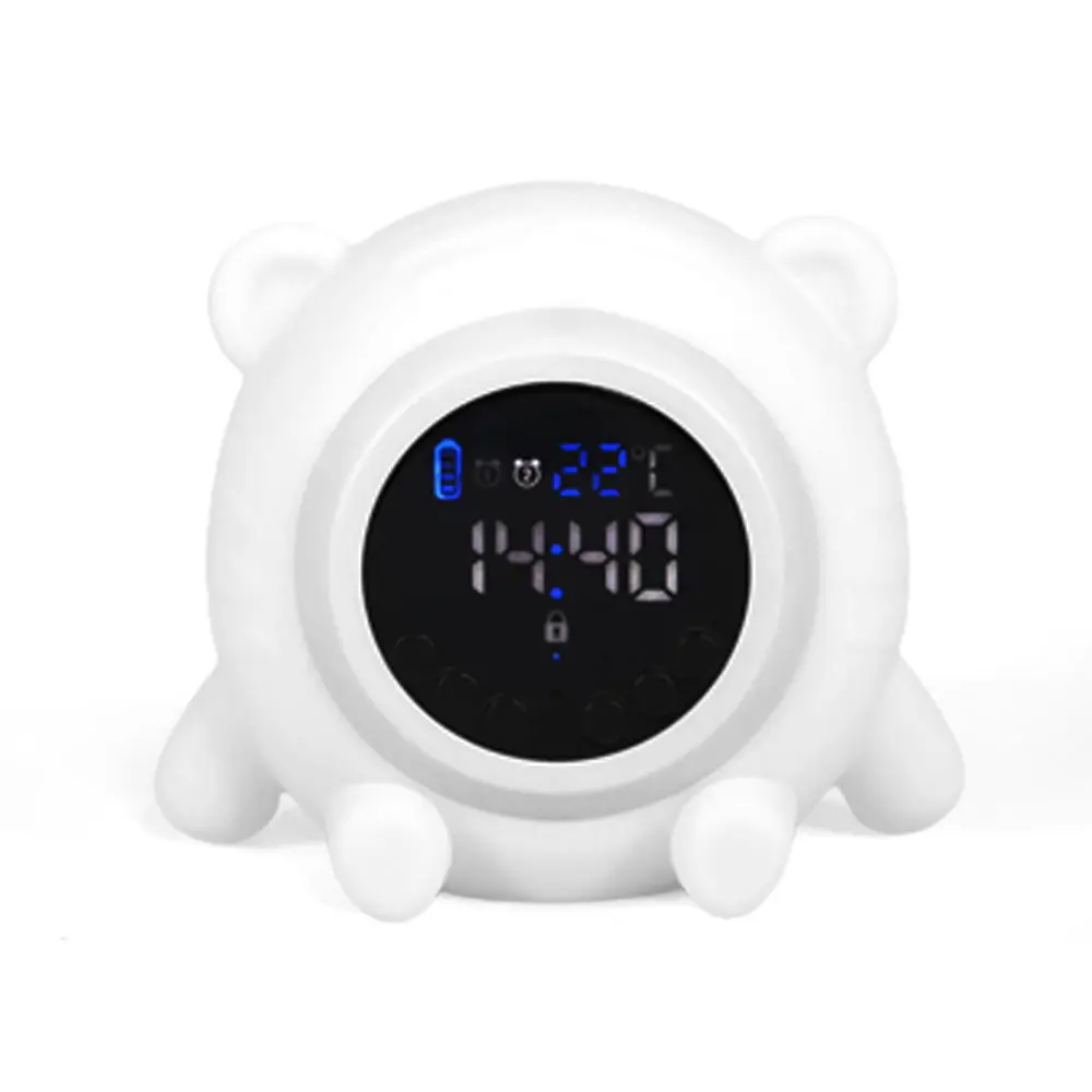 Colorful night light electronic alarm clock creative intelligent children train cartoon brain to wake up sleep light naturally