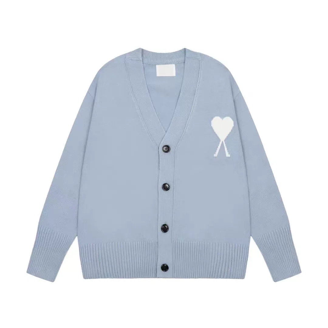 Dilly Fashion women sweater cardigan solid color button cashmere cardigan with jacquard heart