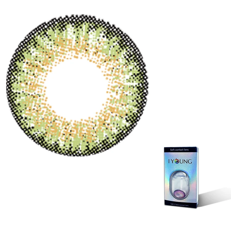 2021 I YOUNG Classic 18 Colors Gemstone green contact lenses United States sell well fresh 3 tone lens