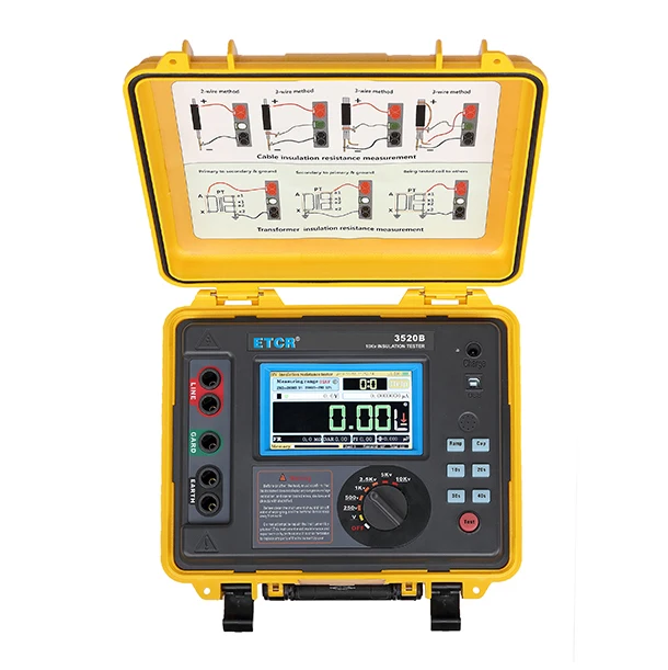 High Voltage Insulation Resistance Tester Meter with Data Storage Function 10KV 20Tohm 7mA