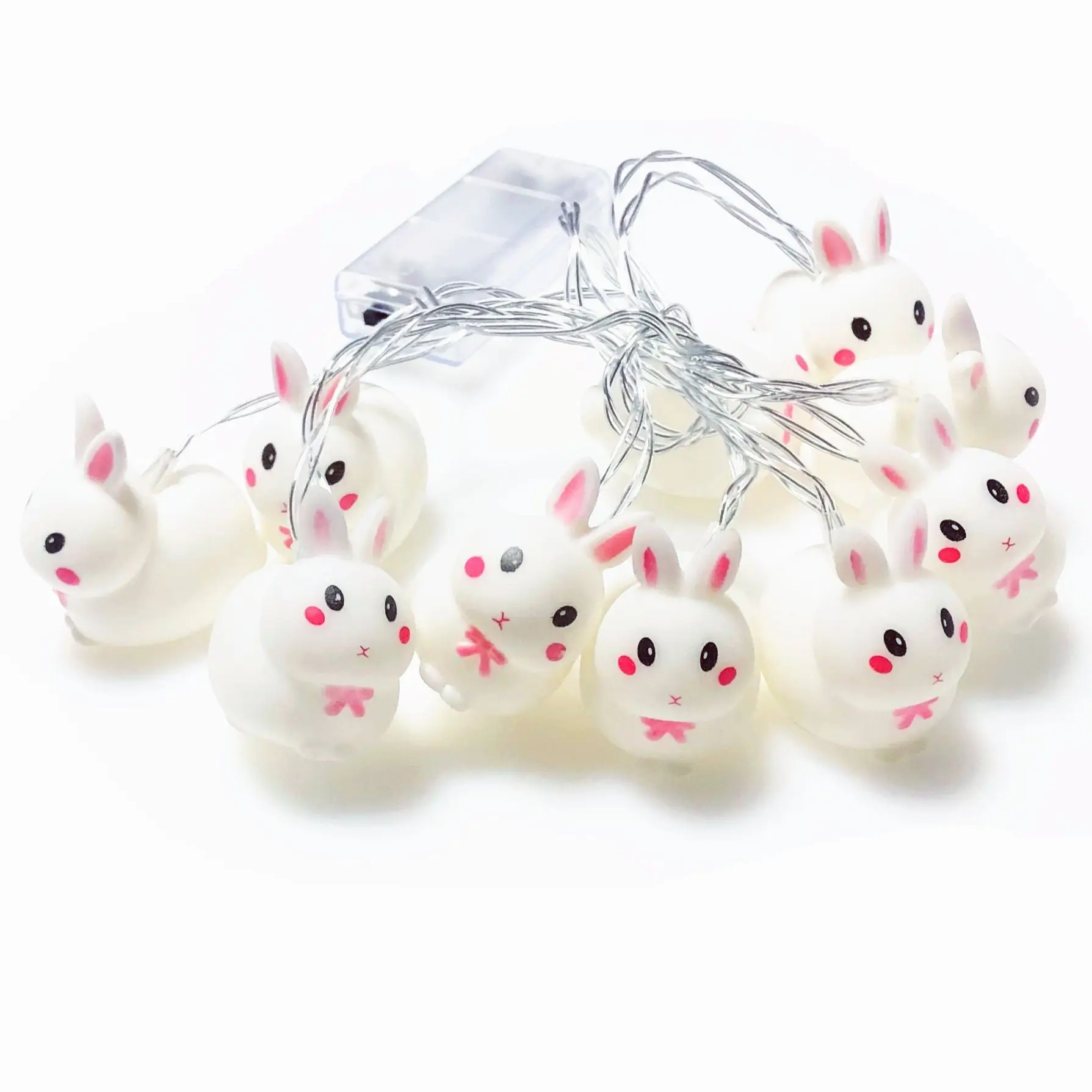 Unique Creative Battery Easter Bunny Shape Egg Led String Lights for Decoration Happy Easter Holiday Lighting Supplies