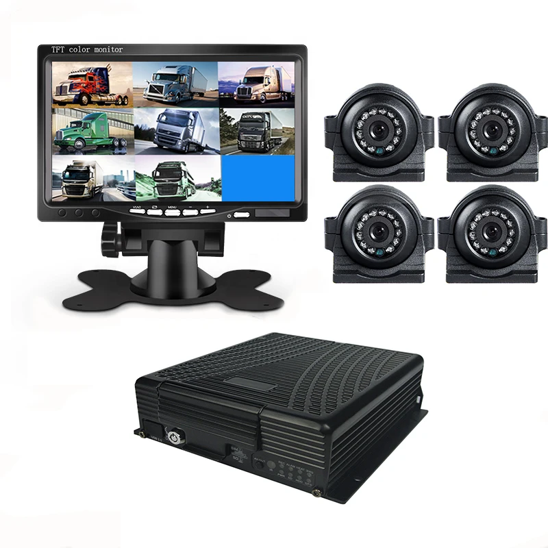 4 Channel Car Dvr 4ch MDVR Mobile Video Recorder Vehicle Dvr Car Security Camera System Video Register Automobile DVR Camara Kit