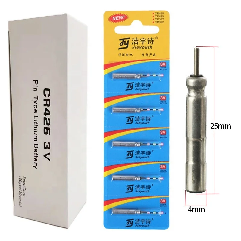 Chinese factory CR425 pin type lithium battery for night fishing floats electronics fishing buoy battery cell