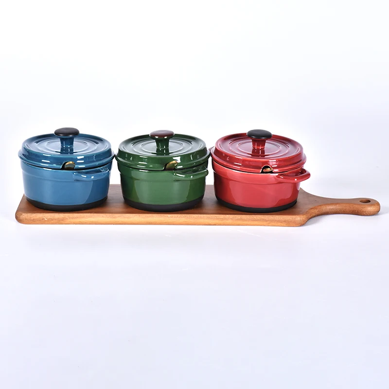 Wholesale Factory wholesale spice bowl set Salt Crock Ceramic Seasoning Pot