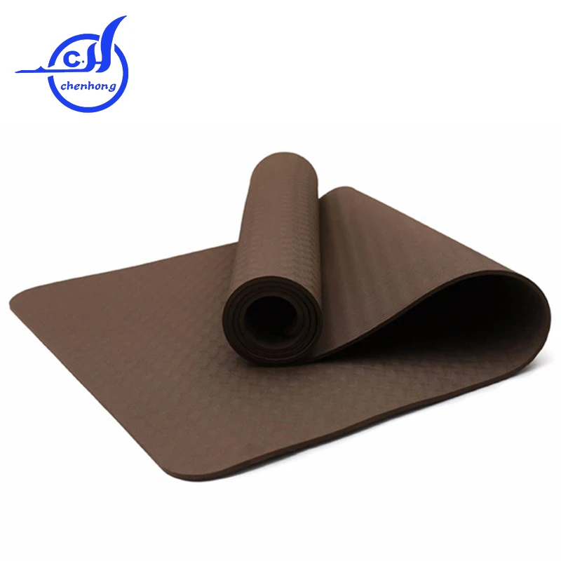 Wholesale Pilates yoga mat Waterproof non-slip High quality environmental protection professional brown tpe type yoga mat
