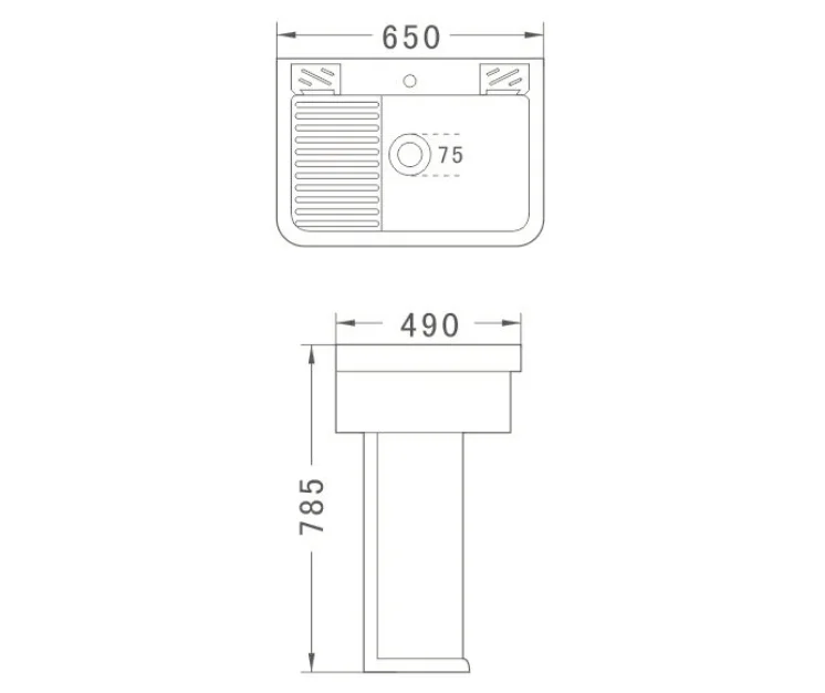 LORY Outdoor Stand ceramic Laundry Ceramic Floor Standing Wash Sink Basin sink with column