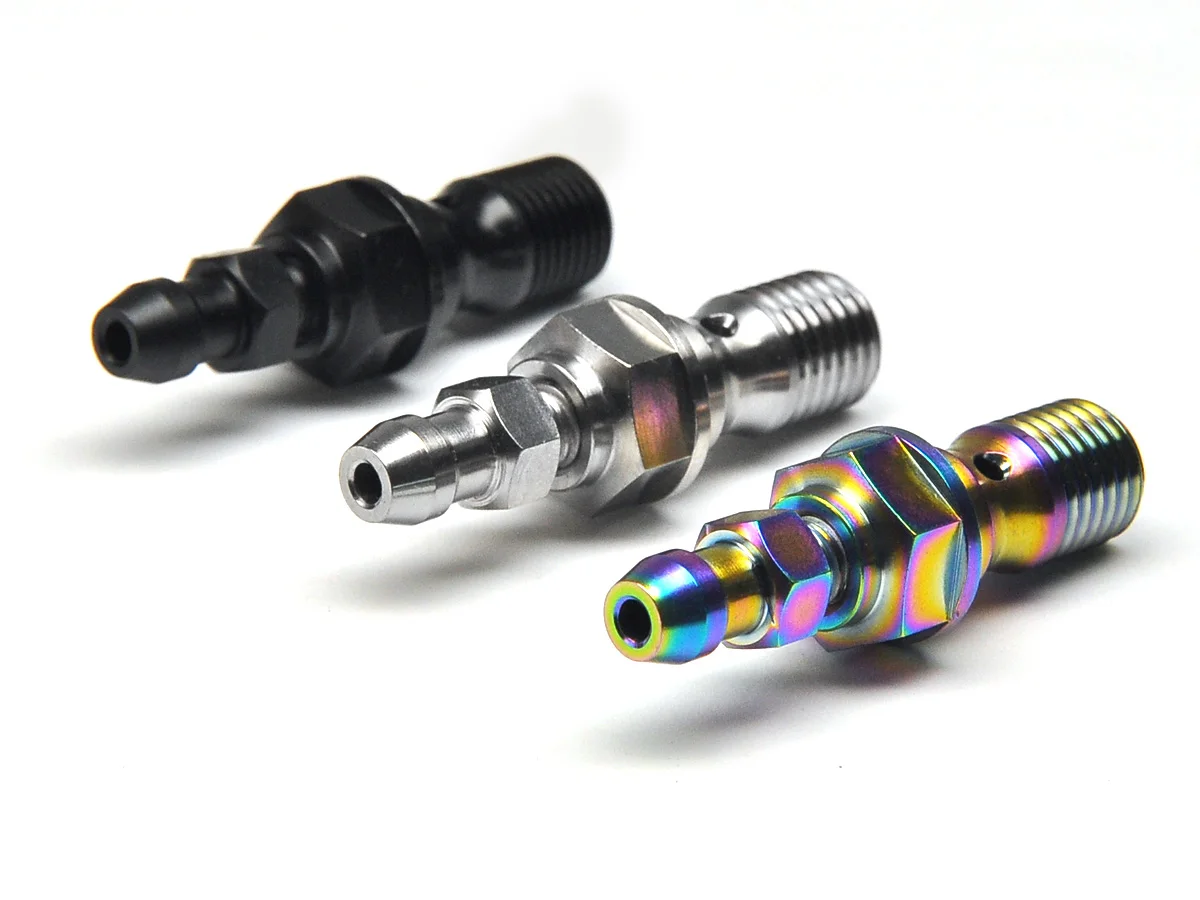Titanium Brake Double Banjo Bolt with Integrated Bleed Screw Brake Calipers