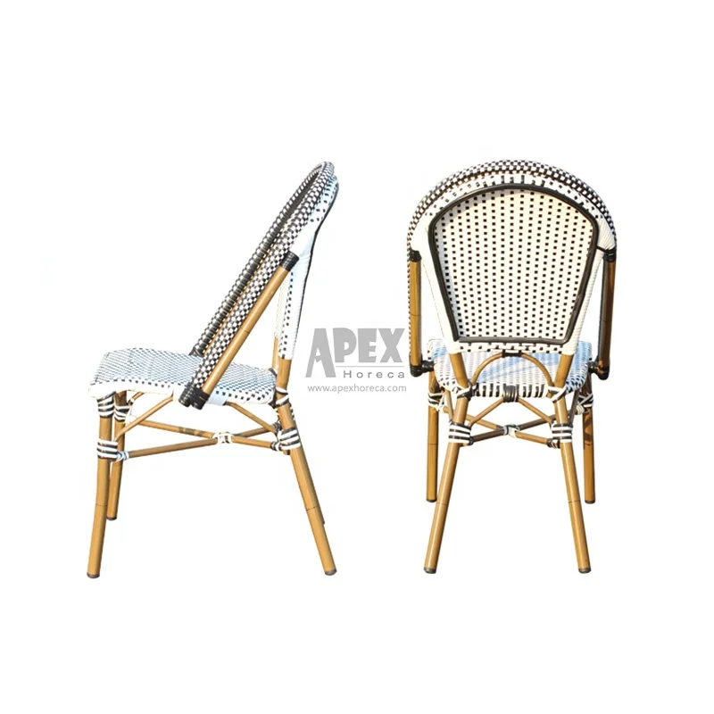 Outdoor customized furniture restaurant rattan wicker weaving Bamboo cafe bistro chairs garden set