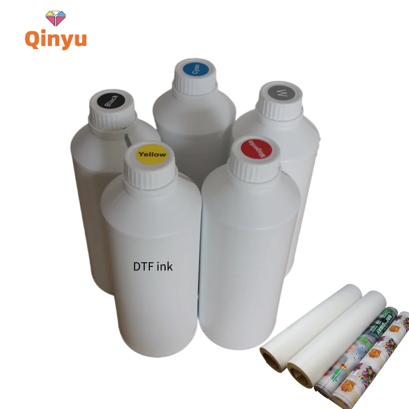 Qinyu Premium DTF Pigment Ink for Epson XP600 L1800 DX5 I3200 White Ink PET Film Printer