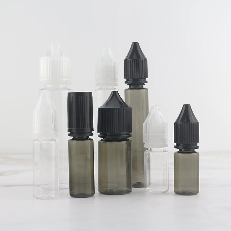 
15ML 60ML Black Clear Pet Plastic Squeeze Vape Bottle Hair Oil Bottle Ink Bottle 