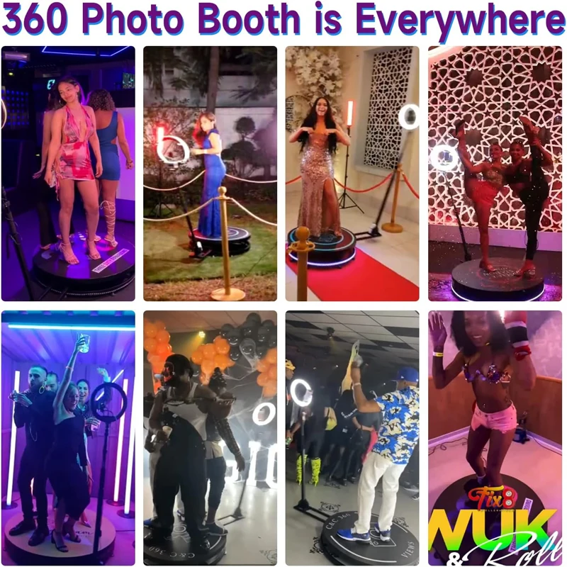 Samidisplay Portable Photobooth Purchase Automatic Wireless 115Cm Rotating Selfie 360 Photo Booth for Wedding Party