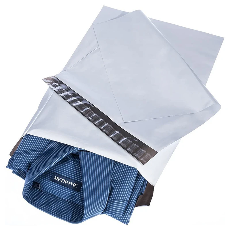 
Waterproof White Poly Mailer Plastic Mailing Envelopes Courier Packaging Polymailer Shipping Postal Bag For Clothing 