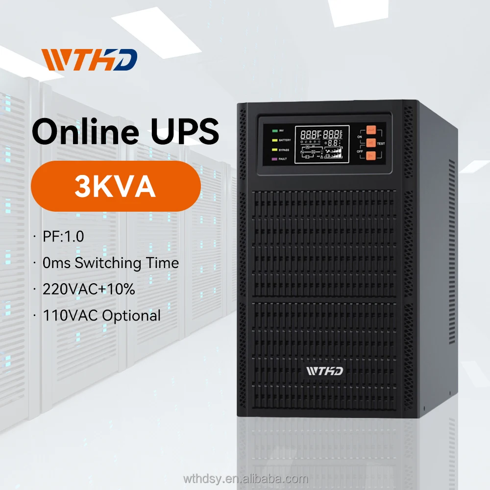 Медицинский онлайн ups 3 кВА однофазный 110 В 220 50 Гц 60 PF 1 0 3000VA резервный источник питания с ЖК-дисплеем
