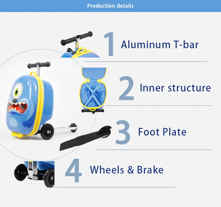 2024 Luggage Kids Corporate promotional personalized gift item Milkpower luxury children kick bag travel kid scooter