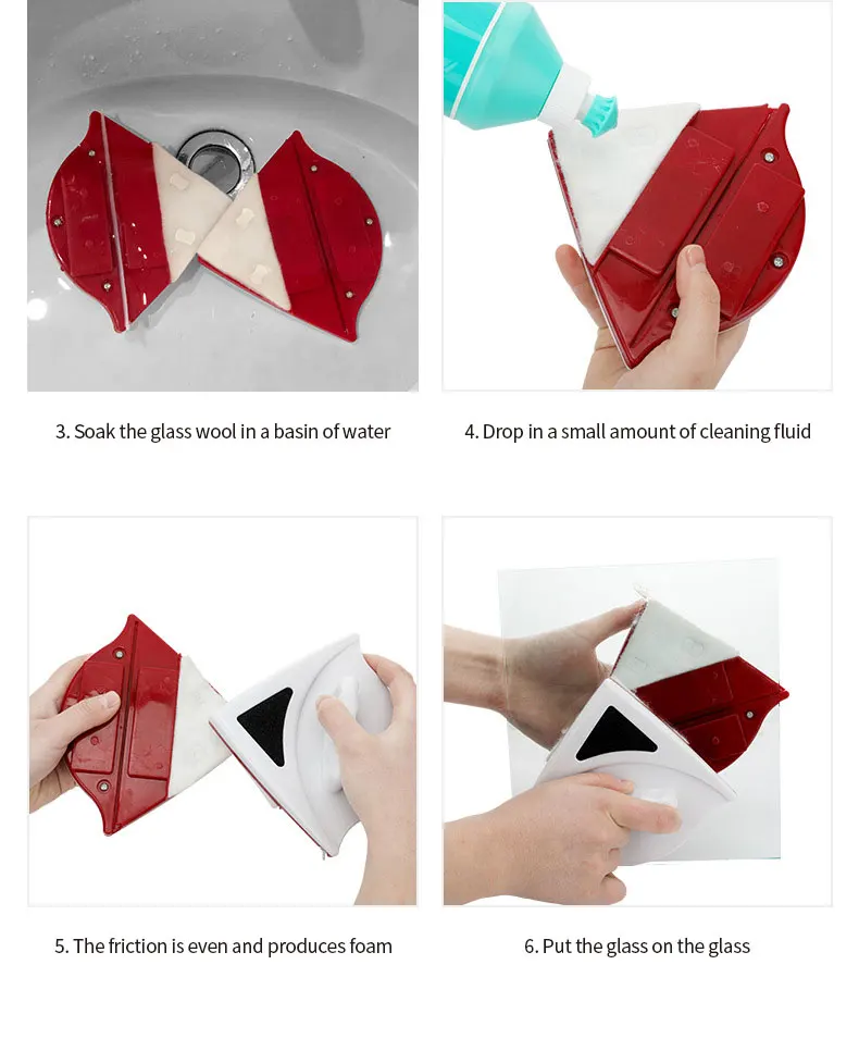 Glass Cleaning Tool Portable Window Cleaner Double-side Outside Window Wiper Glass Cleaner Window Thickness15-24mm