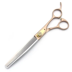 Factory Directly Pet Grooming Scissors 7.5 inches Rose Gold 440C Stainless Steel Thinning Scissors