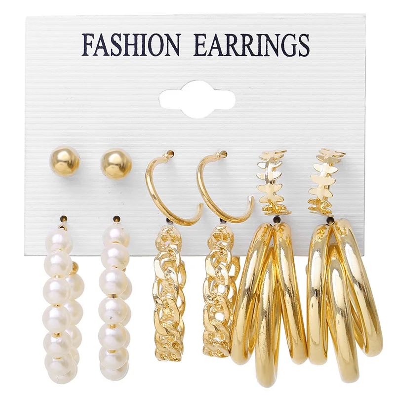Новейшие модные золотые серьги jhumka с круглым кольцом набор серег-гвоздиков для оптовой продажи завода NS8037193